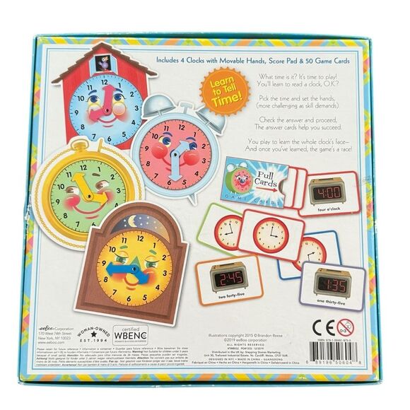 eeBoo Time Telling Kids Educational Clock Game. 2-4 Players. - Picture 4 of 7